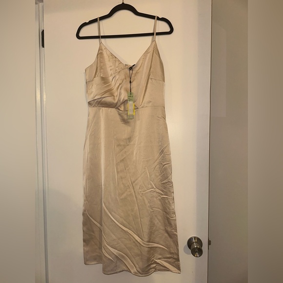 Sam Edelman Cream Satin Midi Dress - Picture 3 of 5